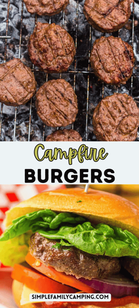 campfire burgers recipe pin