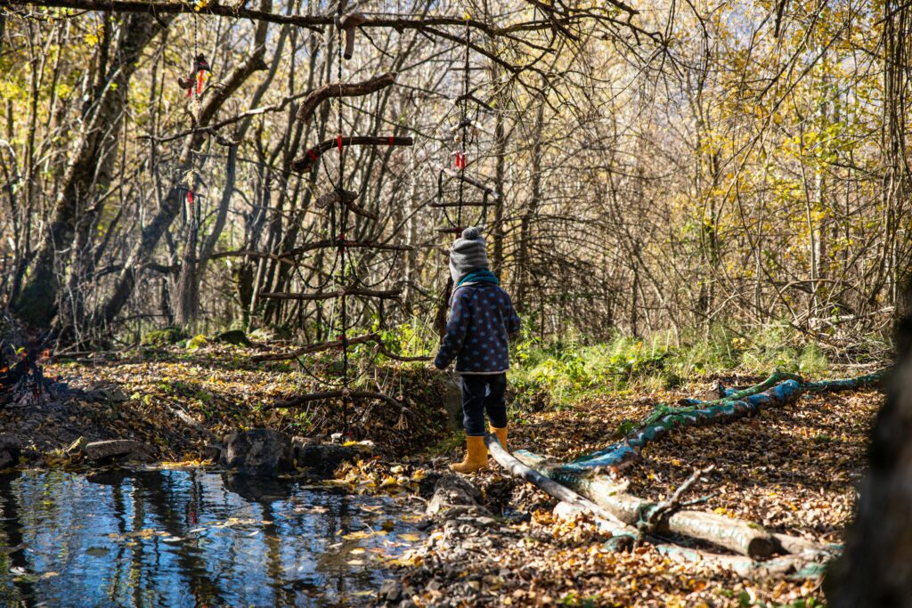 family camping hiking